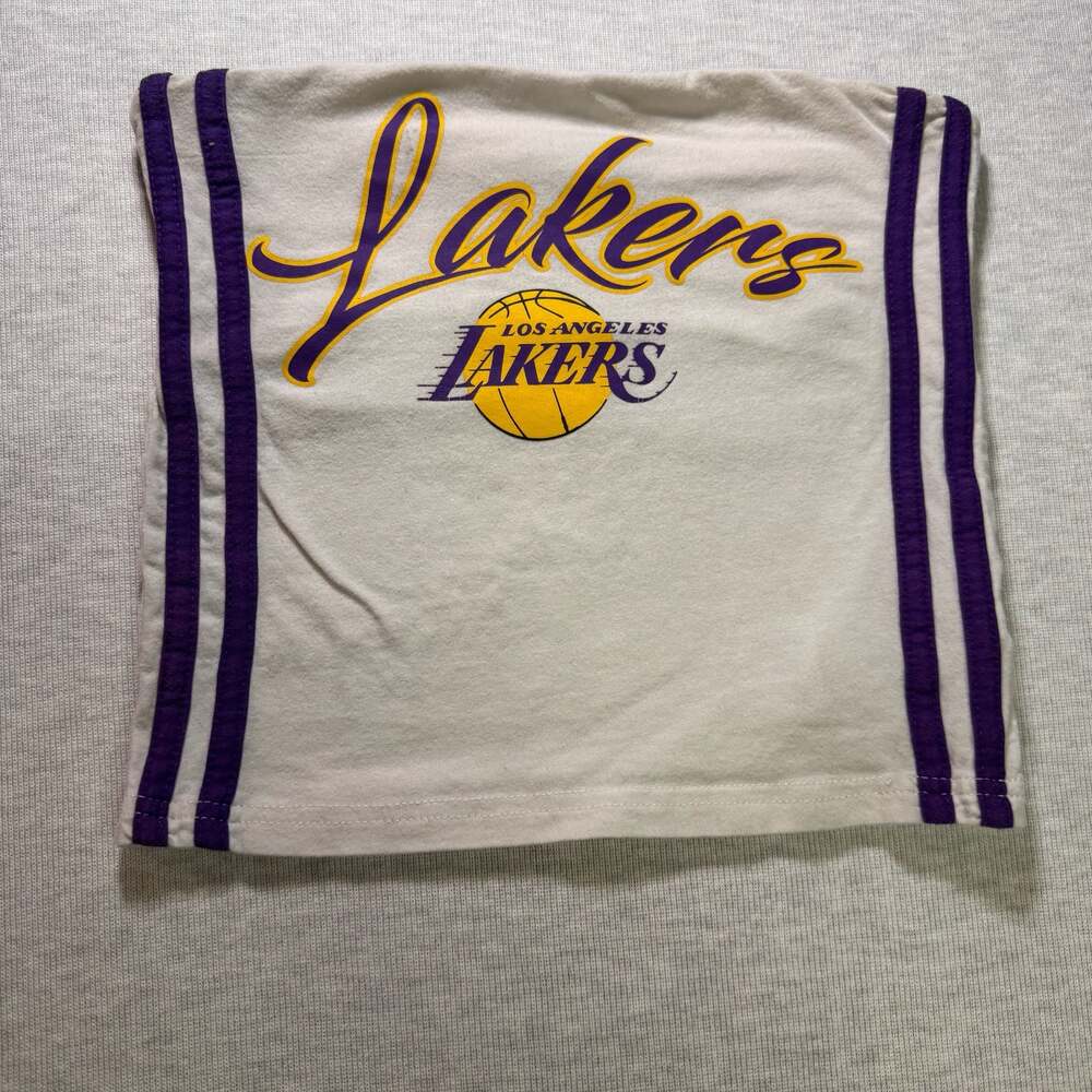 NBA Los Angeles Lakers White Purple Yellow Crop Top